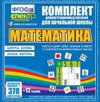 Динамические раздаточные пособия. Математика (карточки). Касса цифр, букв, знаков и фигур с набором интерактивных таблиц. - fgospostavki.ru - Яблоновский