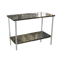 Стол на металлическом каркасе с полкой 600*1500*750(900) - fgospostavki.ru - Яблоновский