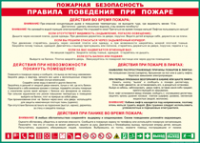 Таблица "Пожарная безопасность. Правила поведения при пожаре" (100х140 сантиметров, винил) - fgospostavki.ru - Яблоновский