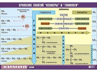 Таблица демонстрационная "Сравнение понятий изомер и гомолог" (винил 70x100) - fgospostavki.ru - Яблоновский