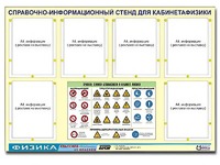 Стенд информационный "Правила техники безопасности в кабинете физики" (80х110, 6 карманов) - fgospostavki.ru - Яблоновский