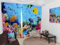 Комплект светонепроницаемых штор "Коралловый риф" - fgospostavki.ru - Яблоновский