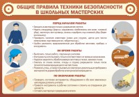 Стенд "Общие правила техники безопасности в школьных мастерских" - fgospostavki.ru - Яблоновский