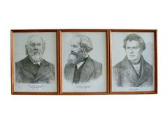 Портреты выдающихся физиков (деревянная рамка, под стеклом) - fgospostavki.ru - Яблоновский
