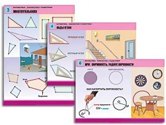 Комплект таблиц "Математика. Знакомство с геометрией" (6 таблиц, формат А1, ламинированные) - fgospostavki.ru - Яблоновский