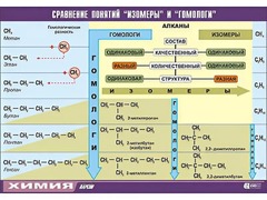 Таблица демонстрационная "Сравнение понятий изомер и гомолог" (винил 100x140) - fgospostavki.ru - Яблоновский