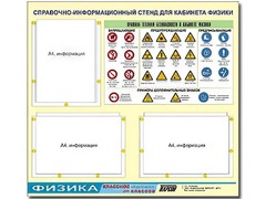 Стенд информационный "Правила техники безопасности в кабинете физики" (75*70, 3 кармана) - fgospostavki.ru - Яблоновский