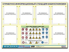 Стенд информационный "Правила техники безопасности в кабинете физики" (80х110, 6 карманов) - fgospostavki.ru - Яблоновский