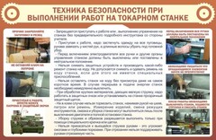 Стенд "Техника безопасности при выполнении работ на токарном станке" - fgospostavki.ru - Яблоновский