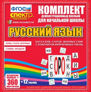 Динамические раздаточные пособия. Русский язык (комплект демонстрационных материалов). Касса букв, слогов, звуковых схем с набором интерактивных таблиц. - fgospostavki.ru - Яблоновский