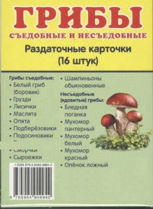 Раздаточные карточки "Грибы съедобные и не съедобные" - fgospostavki.ru - Яблоновский