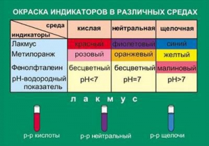 Таблица. Окраска индикаторов в различных средах. - fgospostavki.ru - Яблоновский
