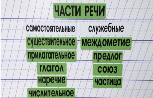 Набор магнитных карточек "Части речи" (фон зелёный) - fgospostavki.ru - Яблоновский