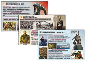 Комплект таблиц по истории "История России XX - XXI вв." раздаточные (цветные, ламинированные, А4, 12 штук) - fgospostavki.ru - Яблоновский