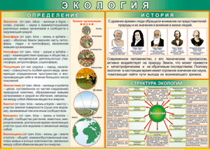 Таблица "Экология. Определения и история" (100х140 сантиметров, винил) - fgospostavki.ru - Яблоновский