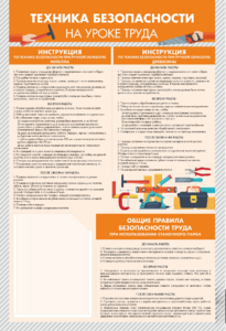 Стенд-уголок "Техника безопасности на уроках труда" - fgospostavki.ru - Яблоновский