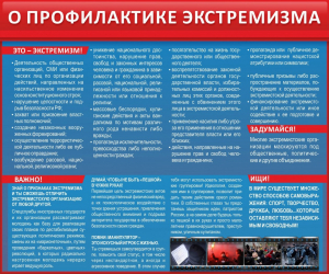Стенд "О профилактике экстремизма" - fgospostavki.ru - Яблоновский