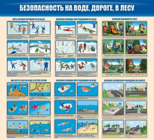 Стенд "Безопасность на воде, дороге, в лесу" - fgospostavki.ru - Яблоновский