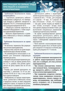 Стенд "Инструкция по охране труда в кабинете информатики" - fgospostavki.ru - Яблоновский