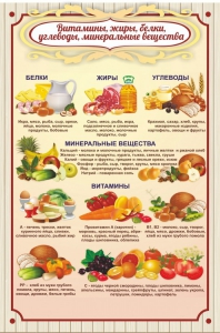 Стенд "Витамины, жиры, белки" - fgospostavki.ru - Яблоновский