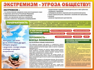 Стенд "Экстремизм - угроза обществу" - fgospostavki.ru - Яблоновский