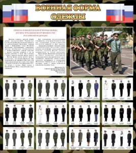 Стенд "Военная форма одежды (флаг РФ)" - fgospostavki.ru - Яблоновский