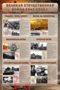 Стенд "Великая Отечественная война" (битвы) - fgospostavki.ru - Яблоновский