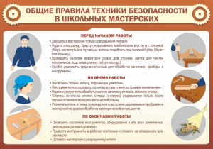 Стенд "Общие правила техники безопасности в школьных мастерских" - fgospostavki.ru - Яблоновский