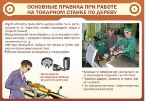 Стенд "Основные правила при работе на токарном станке по дереву" - fgospostavki.ru - Яблоновский