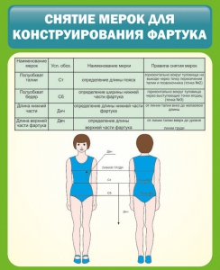 Стенд "Снятие мерок для конструирования фартука" - fgospostavki.ru - Яблоновский