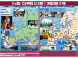 Таблица демонстрационная "Объекты всемирного наследия в Зарубежной Европе" (винил 100*140) - fgospostavki.ru - Яблоновский