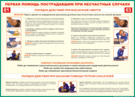 Таблица "Порядок действий при внезапной смерти" (100х140 сантиметров, винил) - fgospostavki.ru - Яблоновский