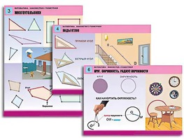 Комплект таблиц "Математика. Знакомство с геометрией" (6 таблиц, формат А1, ламинированные) - fgospostavki.ru - Яблоновский