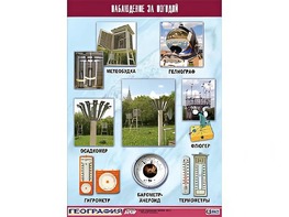 Таблица демонстрационная "Наблюдение за погодой" (винил 100*140) - fgospostavki.ru - Яблоновский