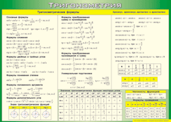 Таблица "Тригонометрия" (100х140 сантиметров, винил) - fgospostavki.ru - Яблоновский