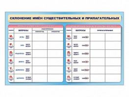Фрагмент (демонстрационный) маркерный (двухсторонний) "Склонение имен существительных и прилагательных" - fgospostavki.ru - Яблоновский