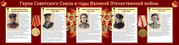 Стенд "Герои Советского союза в годы Великой Отечественной войны" Вариант 2 - fgospostavki.ru - Яблоновский